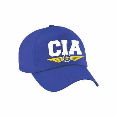 C.i.a. agent tekst pet / baseball cap blauw kinderen carnavalskleding den bosch