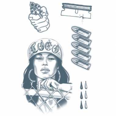 Gangster tattoo set vel carnavalskleding den bosch