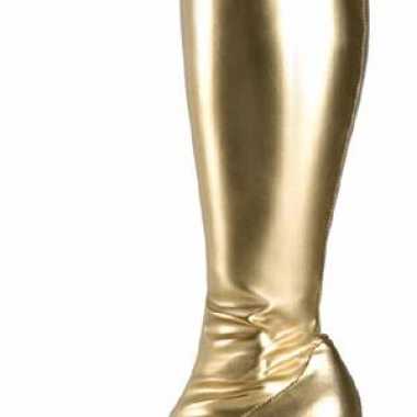 Gouden glimmende laarzen dames carnavalskleding Bosch