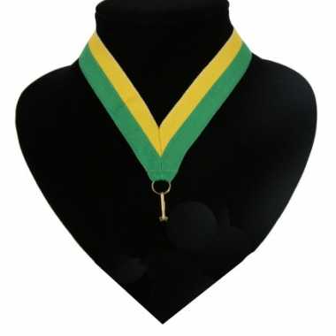 Lint een medaille groen geel carnavalskleding Den Bosch