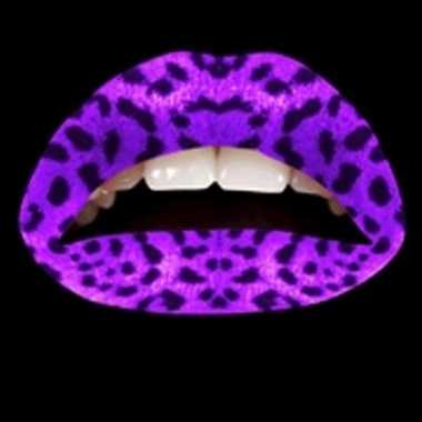 Lipstickers paars luipaard carnavalskleding Den Bosch