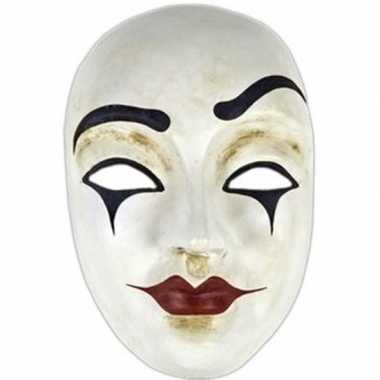 Luxueus witte clowns masker carnavalskleding Den Bosch