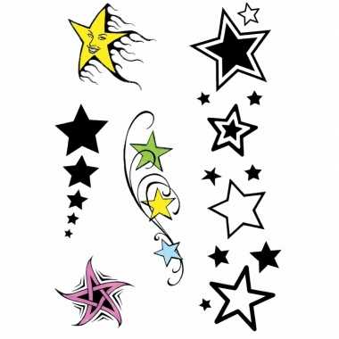 Plak sterren tattoo sets stuks carnavalskleding den bosch