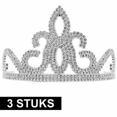 X prinsessen tiara zilver plastic dames carnavalskleding den bosch
