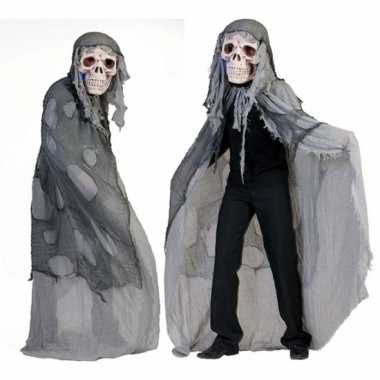 Grijs voddencarnavalskleding doodshoofd volwassenen bosch