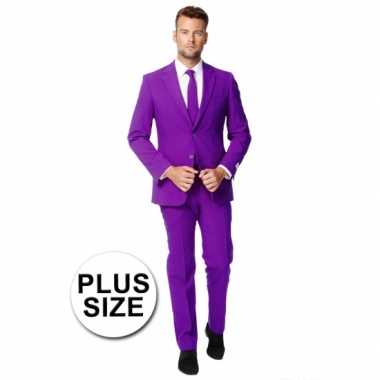 Grote maat heren carnavalskleding paars Den Bosch