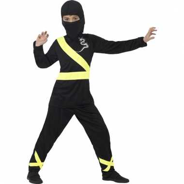 Verkleedcarnavalskleding ninja zwart/geel kinderen den bosch