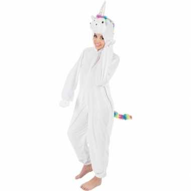 Witte/regenboog eenhoorn rainy onesie/carnavalskleding dames den bosc