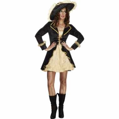 Zwart goud dames piratencarnavalskleding Den Bosch