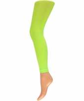 Carnavalskleding basic leggings denier fluorescerend groen dames
