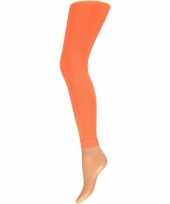 Carnavalskleding basic leggings denier fluorescerend oranje dames