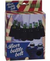 Carnavalskleding bierfles riem zwart vrijgezellen feest artikelen