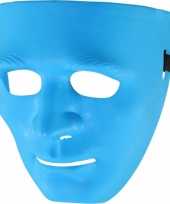 Carnavalskleding blauw gezichtmasker