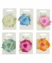 Carnavalskleding blauwe kinder haarbloemen clip