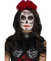 Carnavalskleding day of the dead schmink set glamour skelet