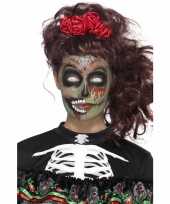 Carnavalskleding day of the dead schmink set zombie skelet