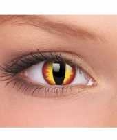 Carnavalskleding drakenogen feest contactlenzen