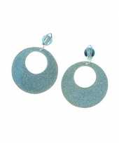 Carnavalskleding flower power oorbellen zilver