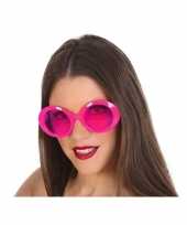 Carnavalskleding fuchsia dames verkleedbril