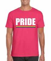 Carnavalskleding gay pride homo shirt roze pride heren