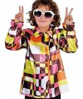 Carnavalskleding gekleurde disco kinder blouse