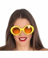 Carnavalskleding gele dames verkleedbril