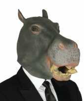 Carnavalskleding grijs nijlpaarden masker volwassenen