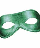 Carnavalskleding groen mysterieus oogmasker glimmend dames