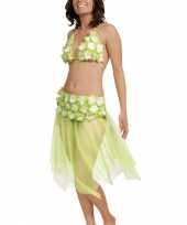 Carnavalskleding groene bikini top rokje