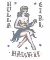 Carnavalskleding hawaii thema hula meisje tattoo vel