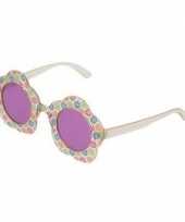 Carnavalskleding hippie feestbril paarse glazen volwassenen