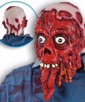 Carnavalskleding horror bloed masker man lange tong
