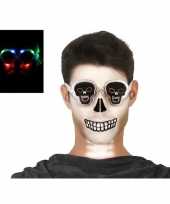 Carnavalskleding horror doodskoppen bril verlichting volwassenen