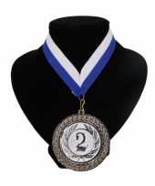 Carnavalskleding kampioensmedaille nr blauw wit