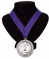 Carnavalskleding kampioensmedaille nr paars 10091886