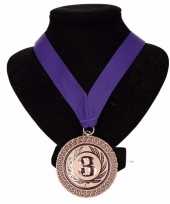 Carnavalskleding kampioensmedaille nr paars 10091887