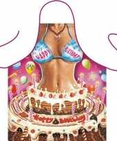 Carnavalskleding keukenschort happy birthday woman