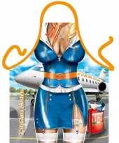 Carnavalskleding keukenschort stewardess