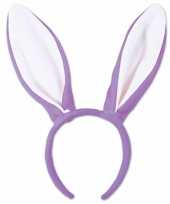 Carnavalskleding konijnen oren paars wit