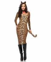 Carnavalskleding leg avenue sexy luipaard catsuit oortjes