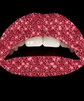 Carnavalskleding lipstickers rood glitters