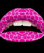 Carnavalskleding lipstickers roze giraf