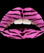 Carnavalskleding lipstickers roze tijger