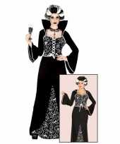 Carnavalskleding luxe lange dracula jurk dames