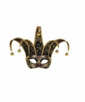 Carnavalskleding luxueus oogmasker zwart goud