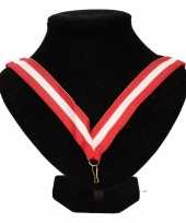 Carnavalskleding medaille lint rood wit rood