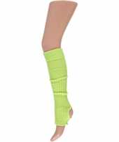 Carnavalskleding neon gele beenwarmers hielgat