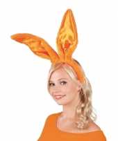 Carnavalskleding oranje konijnen hazen oren diadeem volwassenen