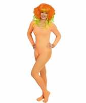 Carnavalskleding oranje panty bij body