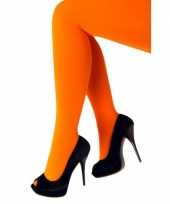 Carnavalskleding oranje panty denier